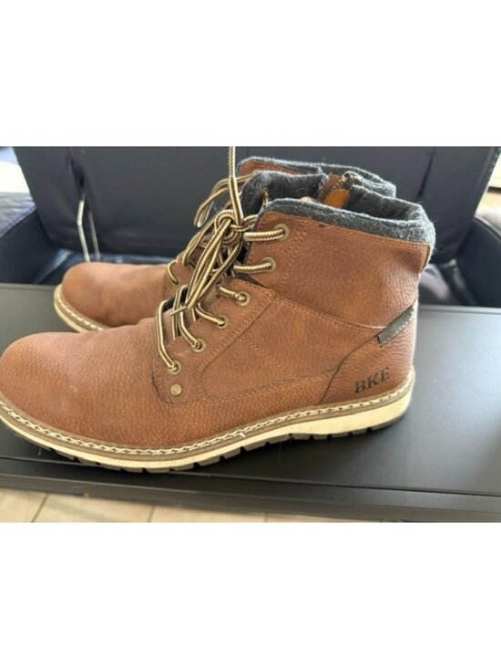 BKE Linwood Brown Faux Leather Lace up Boot Sz 11 877X58135A Zipper Side Camel main image 6